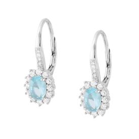Orecchini Monachella Ovale Acquamarina, in Argento S925