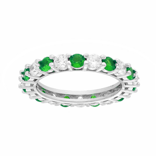 Anello Fedina Tennis Verde e bianca, in Argento s925