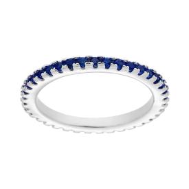 Anello Eternity Veretta a giro con Zirconia Blu Zaffiro, in Argento s925