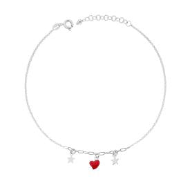 925 Silver Anklet with Marine Charms