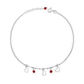 925 Silver Anklet with Marine Charms
