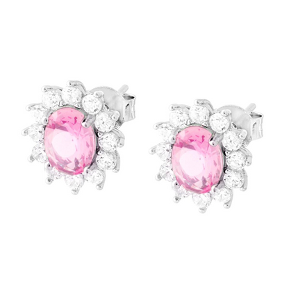 Orecchini Ovale Rosa Kate, Argento s925