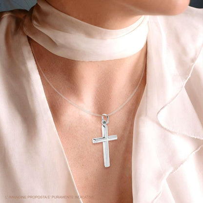 Sparkling Green and White Cross Pendant – in 925 Sterling Silver