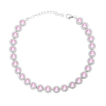 Rainbow Paraiba Tennis Bracelet, in S925 Silver