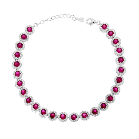Bracciali Tennis con Rosette, in Argento 925