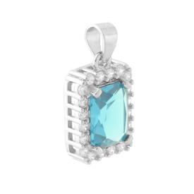 Kate Square Pendant Light Blue, in S925 Silver