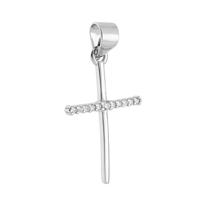 Sparkling Blue and White Cross Pendant – in 925 Sterling Silver
