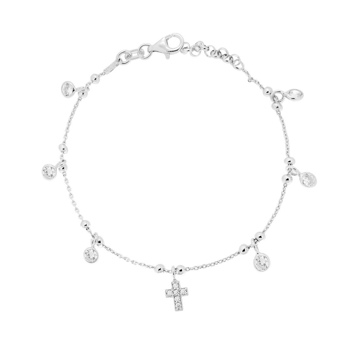 Bracciale con Croci pendenti, in Argento s925