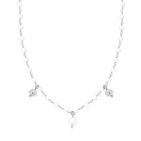 Collana con Perle e Palline pendenti, Argento S925