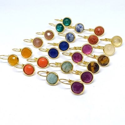 Orecchini Monachella con Pietre Preziose Briolette, Argento s925