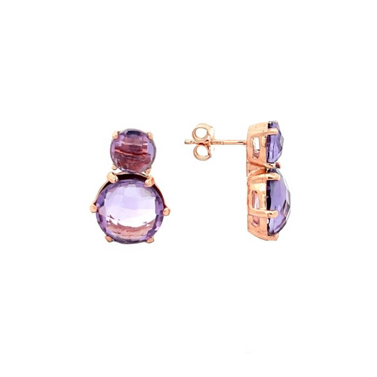 Boucles d'oreilles créoles en argent 925 avec zircons colorés