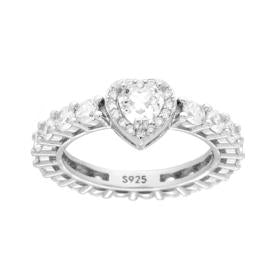 Solitaire Ring with Green Oval Zircon, in S925 SILVER