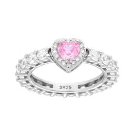 Solitaire Ring with Green Oval Zircon, in S925 SILVER