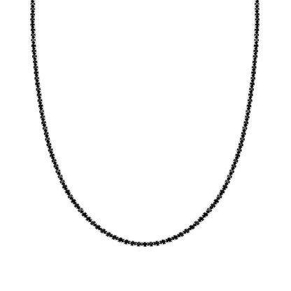 Collana Tennis cm 17-20 con Crystal mm 2 Neri, in ACCIAIO inossidabile