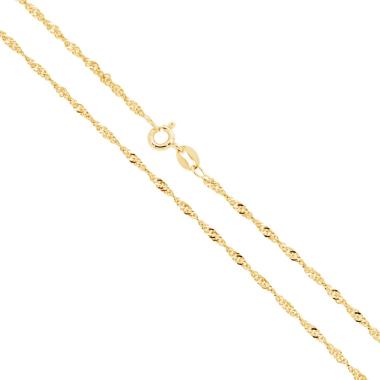 Catena Singapore Diamantata - cm 50 sezione - Argento s925 Silver o Gold
