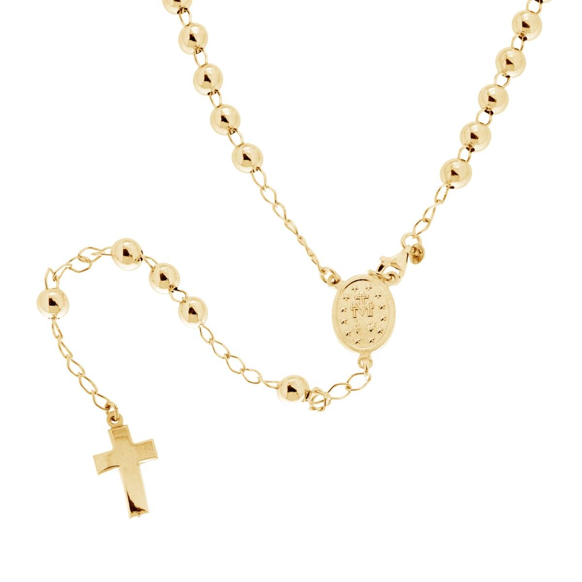 Collana Rosario cm 60 con Grani a pallina mm 6, Argento s925