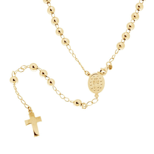 Collana Rosario cm 60 con Grani a pallina mm 6, Argento s925