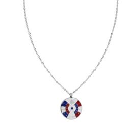 Collana UOMO con Timone Smalto Multicolor, in ACCIAIO