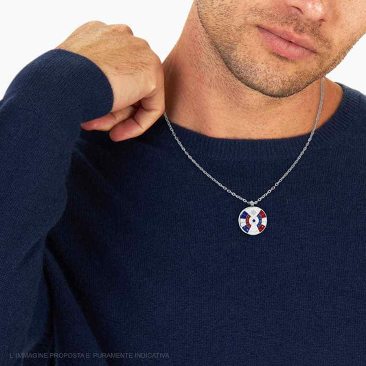 Collana UOMO con Timone Smalto Multicolor, in ACCIAIO