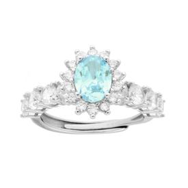 Anello Veretta Kate Ovale Acquamarina, Argento s925