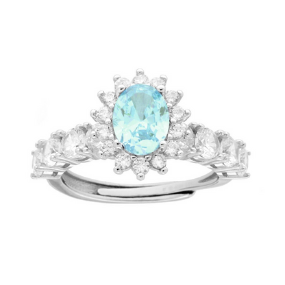 Anello Argento 925 con Zirconia Bianca Regolabile