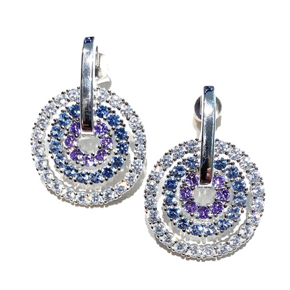 Orecchini Cerchi concentrici brillanti -  in Argento S925