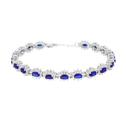 Bracciale Tennis Kate Blu, Argento s925