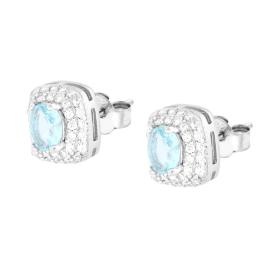 Orecchini Quadrotti Bomby Acquamarina, in Argento S925