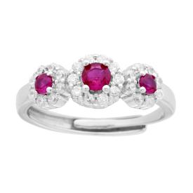 Trilogy Rosette Ruby Ring, in S925 SILVER