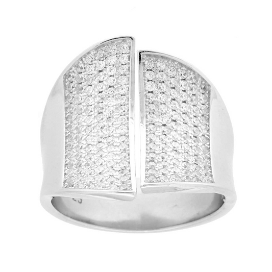 Bague rectangulaire Lady D en argent 925