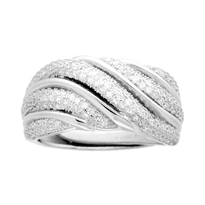 Bague rectangulaire Lady D en argent 925