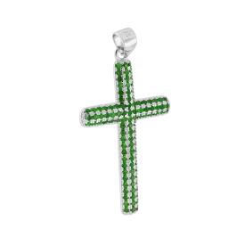 Ciondolo Croce Verde Smeraldo –  in Argento 925