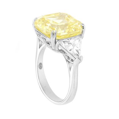 Anello Ottagonale con Topazio Giallo, in ARGENTO s925