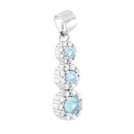 Blue Rosette Trilogy Ring, in S925 SILVER