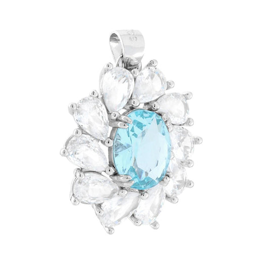Ciondolo Margherita Grande Acquamarina, in Argento S925