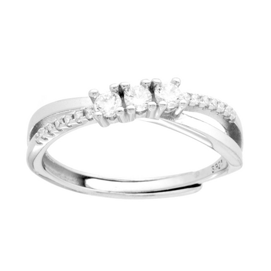 Anello Trilogy incrocio, in ARGENTO S925