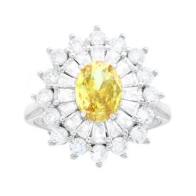 Anello Margherita Grande Gialla, in Argento s925