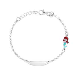Bracciale con Targa Ovale e Sirenetta, Argento s925
