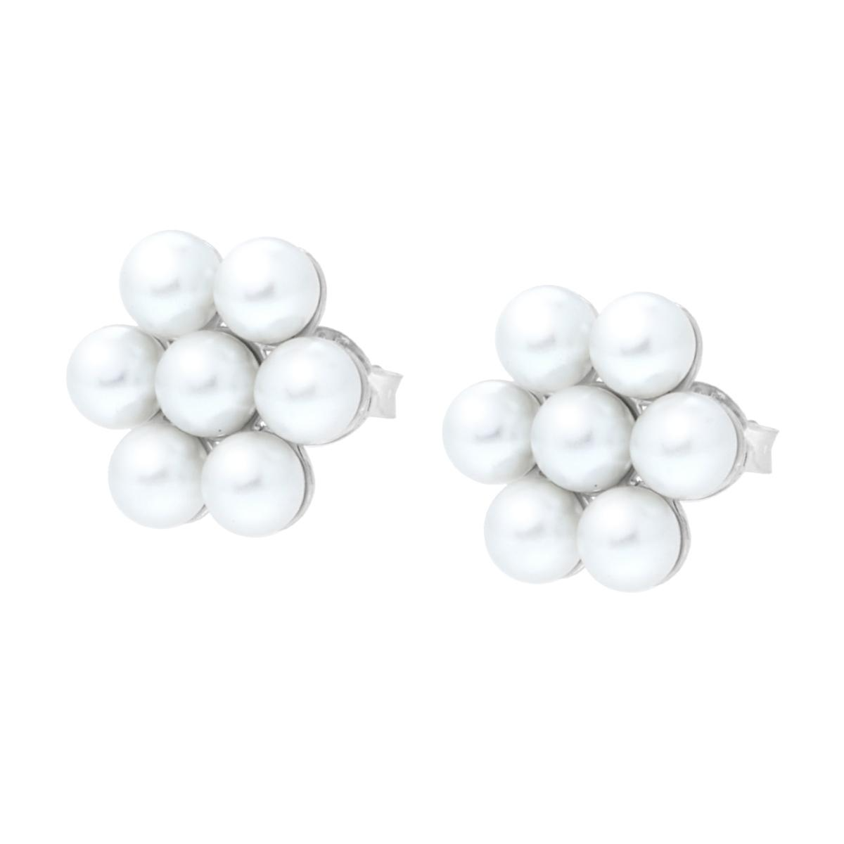 Orecchini Fiore di Perle, in ARGENTO 925