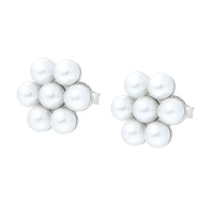 Orecchini Fiore di Perle, in ARGENTO 925
