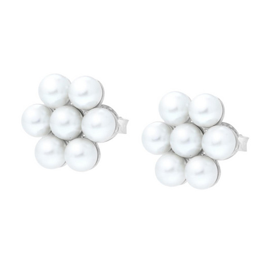 Orecchini Fiore di Perle, in ARGENTO 925