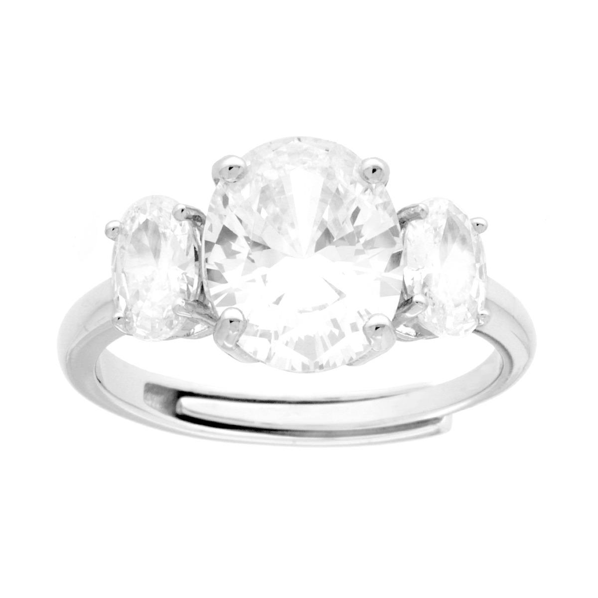 Anello Trilogy con Ovale grande, in ARGENTO S925