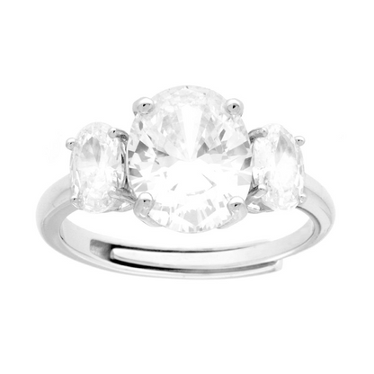 Anello Trilogy con Ovale grande, in ARGENTO S925