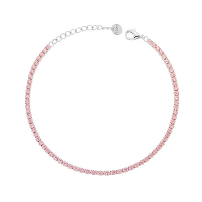 Bracciale Tennis 2mm Rosa, ACCIAO inox