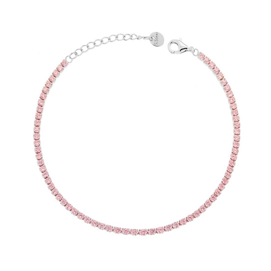 Bracciale Tennis 2mm Rosa, ACCIAO inox
