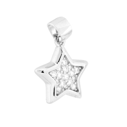 Parure Set Orecchini e Ciondolo Stella Bianco, Argento s925