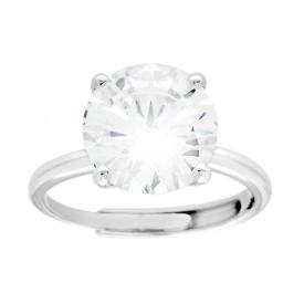 Solitaire Ring with Green Oval Zircon, in S925 SILVER
