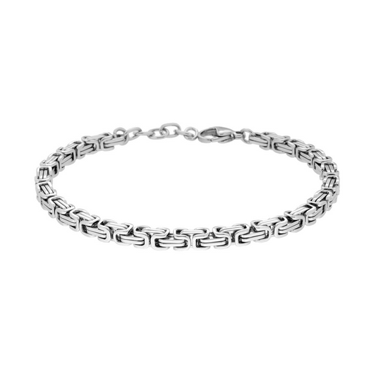 Bracciale Catena Bizantina Quadrotta, in ACCIAIO inox