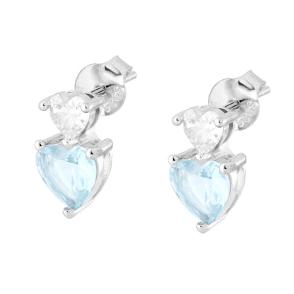 Orecchini Punto Luce Cuori, in Argento s925
