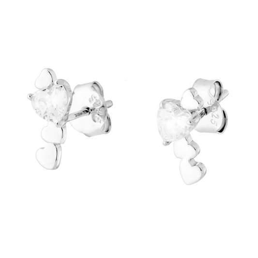 Orecchini Cuoricini ricurvi -  in Argento S925